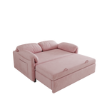 Sofa at the Forefront: 54-inch Velvet Pink Sofa Bed for Multi-purpose Living Spaces, Featuring a Retractable Bed W1278127956-djyc