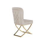 Dining Chair Set of 4, Beige velvet Backrest and golden Metal legs.For Modern Kitchen Dining Room Chair for Kitchen Living Modern decorative Leisure chairs.Office chairs y-2009 W1727S00010-djyc