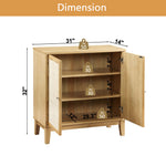Buffet Cabinet with Storage,Storage Cabinet with Natural Rattan Decorated Doors,Rattan Cabinet with Adjustable Shelf,Sideboard for Living Room,Kitchen,Hallway,2 doors, storage, Natural W1998128697-djyc