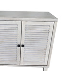 Accent Cabinet 4 Shutter Door Wooden Cabinet Sideboard Buffet Server Cabinet Storage Cabinet, for Living Room, Entryway, Hallway, Office, Kitchen and Dining Room, Distressed White W1435P153088-djyc
