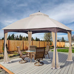 10*12 FT Softtop Metal Gazebo with Mosquito Net,Sturdy Heavy Duty Double Roof Canopy,Galvanized Steel Design Outdoor Tent,Suitable for Gardens,Patio,Backyard W2259P155187-djyc