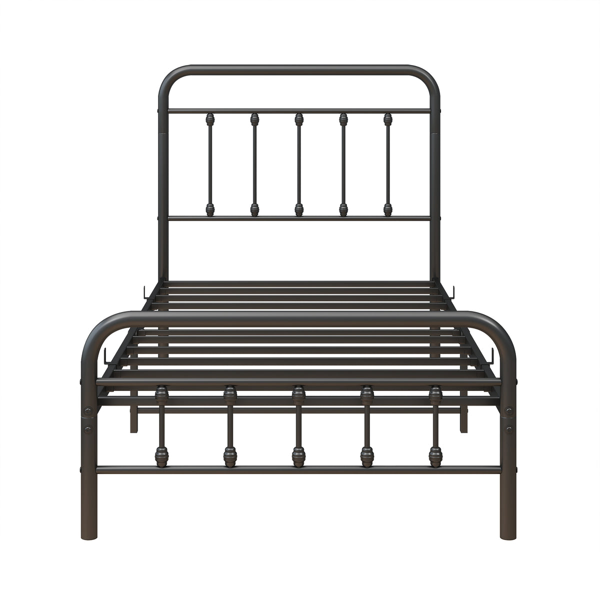 Metal Platform Bed Frame with Headboard No Box Spring Needed Twin BLACK W84068777-djyc