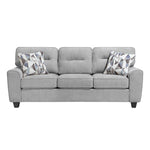 Durable Chenille Fabric Sofa with Decorative Pillows Gray Contemporary Design Living Room Furniture 1pc-B011P474326