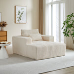 62.5-Inch Corduroy Sponge Sofa Lounge Chair,No Assembly Required,Fluffy Modern Sleeper Chair for Indoor Living Room Bedroom W834P206038-djyc