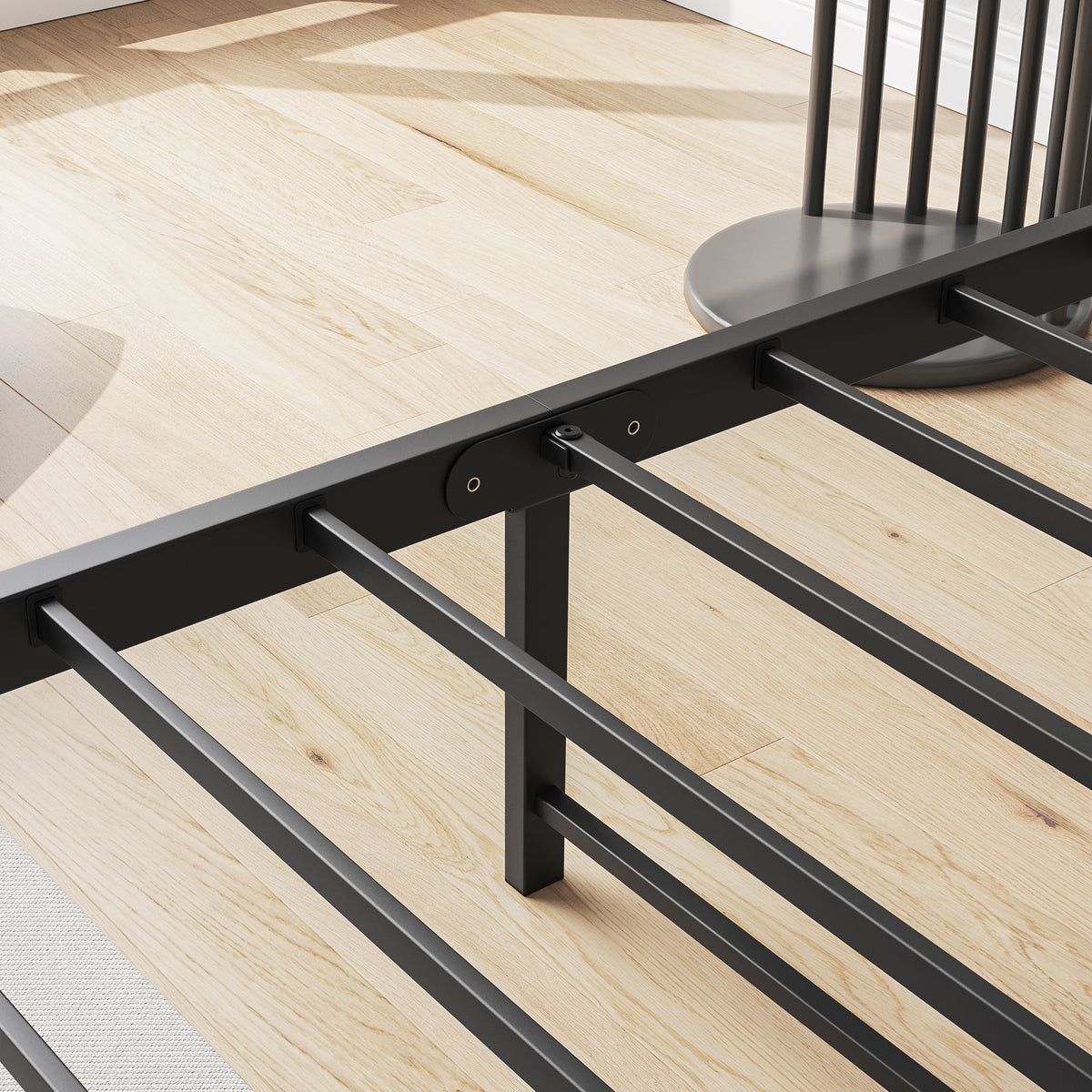 Twin Size Bed Frame, Storage Headboard with Charging Station, Solid and Stable, Noise Free, No Box Spring Needed, Easy Assembly W840120026-djyc