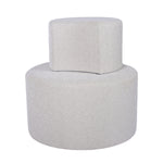 Upholstered Nesting Coffee Tables (Set of 2), Side Table, Footrest, Ottoman & Seat for Living Room Bedroom Entryway Office, Beige Yarn Dyed Fabric W1435P163393-djyc