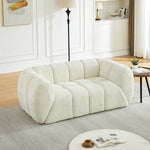 Chenille Pure Foam Sofa, Modern Quilted Cloud Sofa, Deep-Seat Chenille Pure Foam Sofa, Comfortable Modern Sofa, Suitable for Living Rooms, Bedrooms, and Apartments-W834P442225