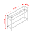 42.1 Inch Console Sofa Table, Modern Entryway Table,Tempered Glass Table, Metal Frame,3 Shelves,For Entrance, Living Room, Foyer,Hallway Bedroom W1669P163675-djyc