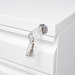 3-Drawer Mobile File Cabinet with Lock, Office Storage Filing Cabinet for Legal/Letter Size, Pre-Assembled Metal File Cabinet Except Wheels Under Desk(White) W124770977-djyc