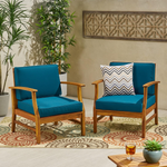 Stylish Acacia Wood Club Chair – Durable Outdoor Seating with Classic Slat Design 61442.00BLU-djyc