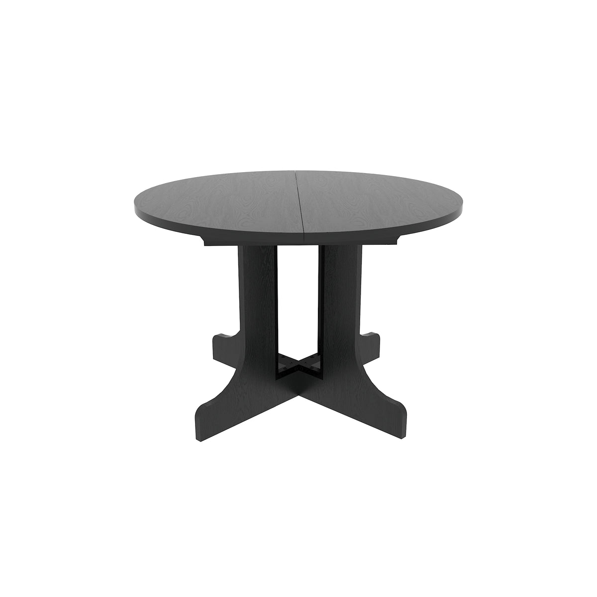 Dining Table for Farmhouse Kitchen 59x43 Inch Expandable Oval Table Top with Removable Leaf Trestle X Shaped Base Black W1347P202405-djyc