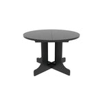Dining Table for Farmhouse Kitchen 59x43 Inch Expandable Oval Table Top with Removable Leaf Trestle X Shaped Base Black W1347P202405-djyc
