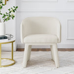 Modern style simple and elegant chair, beige leisure chair, suitable for dining/bedroom/living room/reception desk (assembly required)-Beige W487P186354-djyc