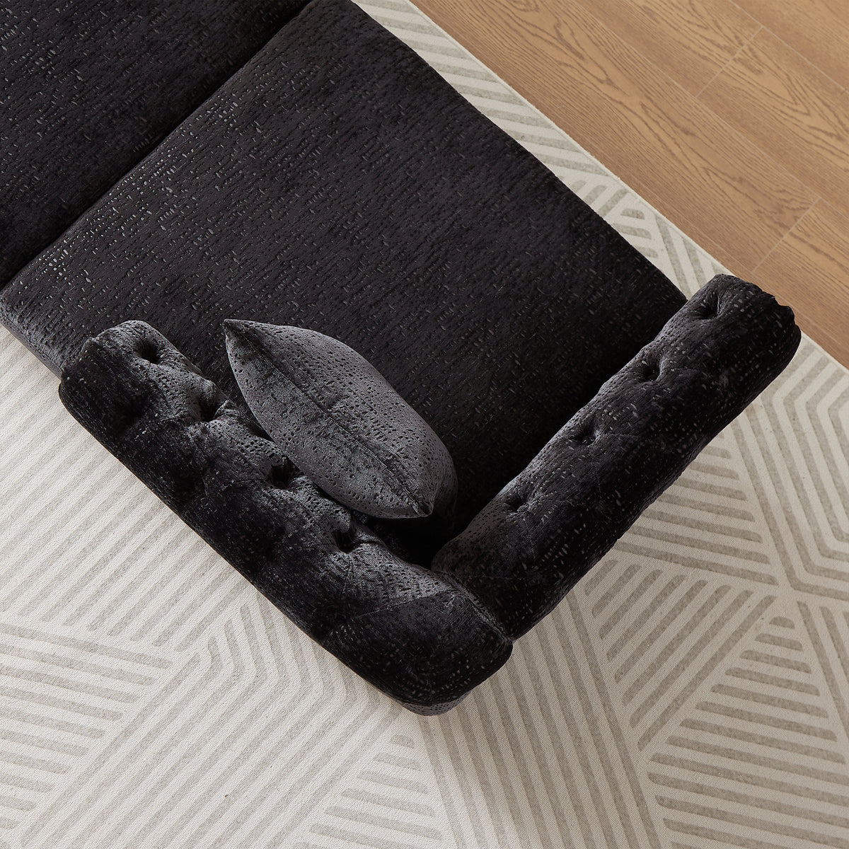 81-inch Chenille Face-to-face Chaise Lounge with Two Pillows,Nailhead trim,Button Tufted Design and Rolled Arms for Lounge, Living room and Office W834S00319-djyc