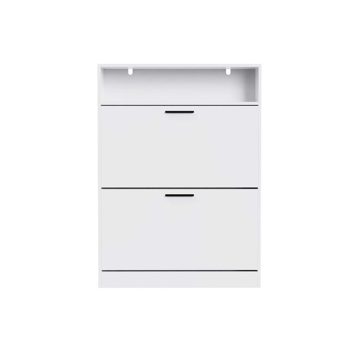 Shoe Storage Cabinet with 2 Flip Drawers, Sturdy Wood Hidden Shoe Storage, Freestanding Narrow Slim Shoe Organizer for Front Door Entrance, Living Room, Hallway, Bedroom (White) W808P174805-djyc