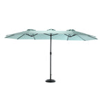 14.8 Ft Double Sided Outdoor Umbrella Rectangular Large with Crank ( Light green ) W640140334-djyc