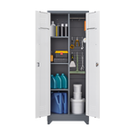 Metal Storage Cabinets, Cleaning Tool Cabinet with Locking Door, Tall Broom Tool Organizer and Storage, Large Storage Cabinet for Kitchen, Pantry, Office, Shop W328P193782-djyc