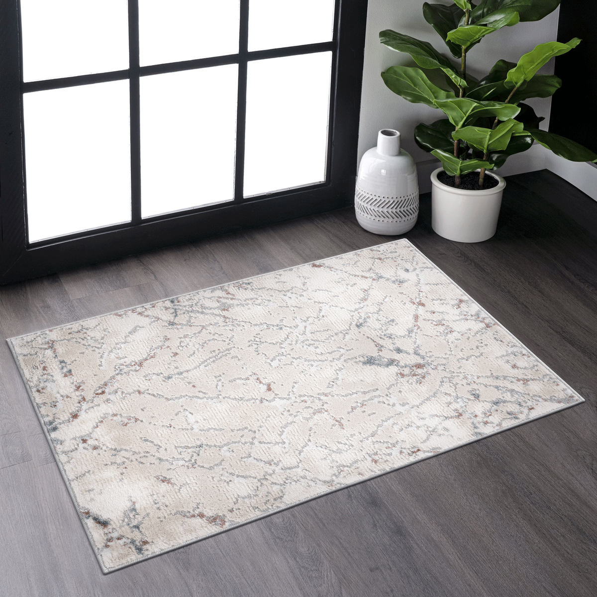 MARFI Collection 2X3 Multi / Contemporary Doormat Rug-B189P183432