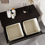 Two-Compartment Tilt-Out Laundry Sorter Cabinet-Black W1120139082-djyc