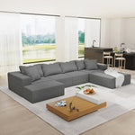 Modern Upholstered Sectional Sofa Couch Set,Modular 132" L Shaped Sectional Living Room Sofa Set With 6 Pillows,Free Combination Sofa Couch for Living Room,Bedroom W834S00312-djyc