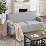 62'' Loveseat Sofa, Mid Century Modern Sofa Couches for Living Room, Upholsteded Love Seats Furniture for Small Space, Bear 500lbs,Grey W2975S00003-djyc