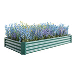 Raised Garden Bed Kit - Metal Raised Bed Garden 7.6x3.7x0.98ft for Flower Planters, Vegetables Herb Green W84090997-djyc