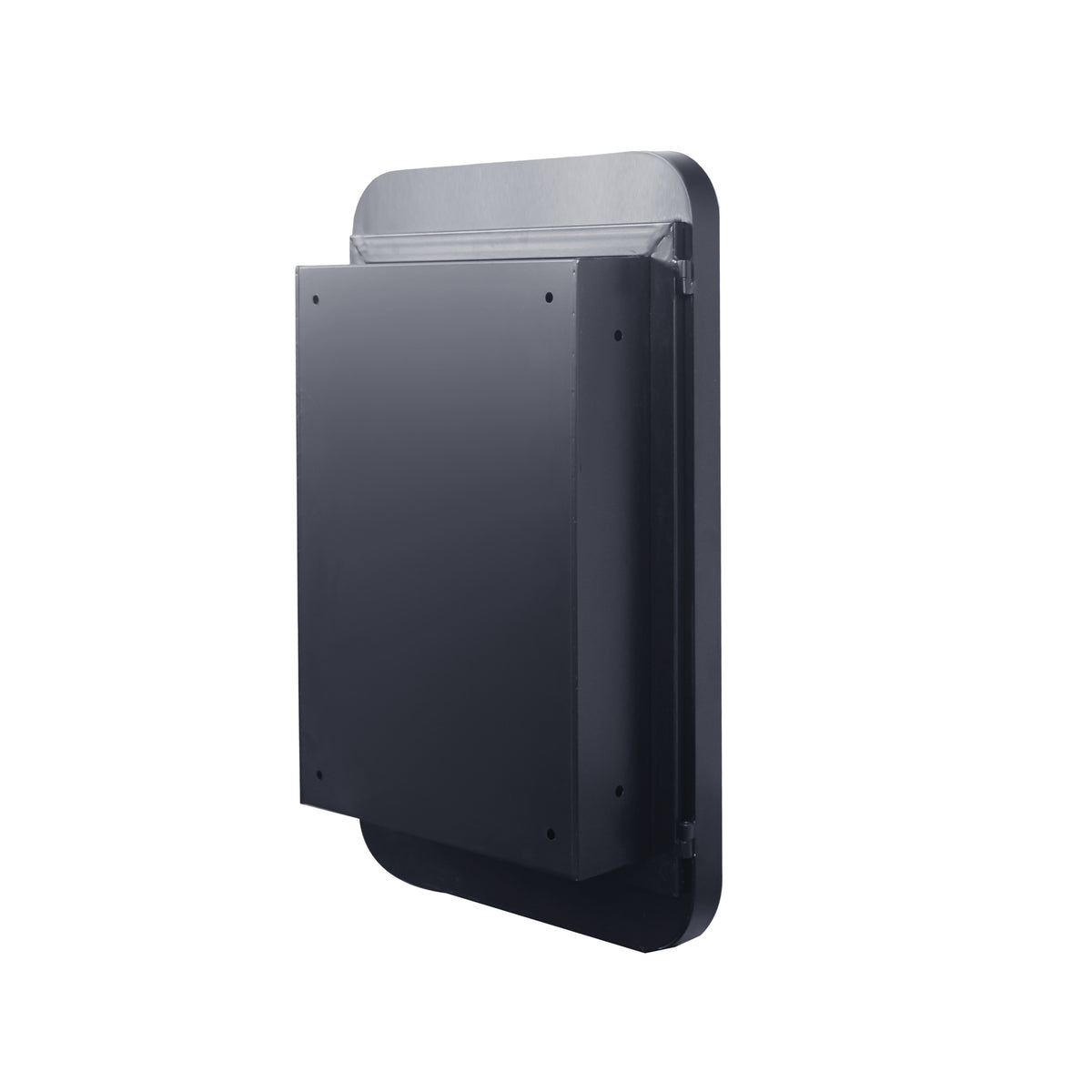 16x24 Inch Recessed Black Metal Framed Medicine Cabinet with Mirror and Adjustable Shelves Black Wall Mirror with Storage for Bathroom W1435142927-djyc