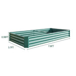 Raised Garden Bed Kit - Metal Raised Bed Garden 7.6x3.7x0.98ft for Flower Planters, Vegetables Herb Green W84090997-djyc