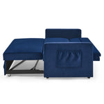 Loveseats Sofa Bed with Pull-out Bed,Adjsutable Back and Two Arm Pocket,Blue (54.5"x33"x31.5") W48766864-djyc