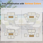 K&K 6-Piece Rope Patio Furniture Set, Outdoor Furniture with Acacia Wood Cool Bar Table with Ice Bucket , Deep Seat Patio Conversation Set with Two Stools for Backyard Porch Balcony (Black & Beige) SK000005AAA-djyc