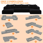Oversized sponge cloud sofa,Modern Upholstered Sectional Sofa Couch Set,Modular 162" L Shaped Sectional Living Room Sofa Set With 6 Pillows,Free Combination Sofa Couch for Living Room,Bedroom W834S00325-djyc