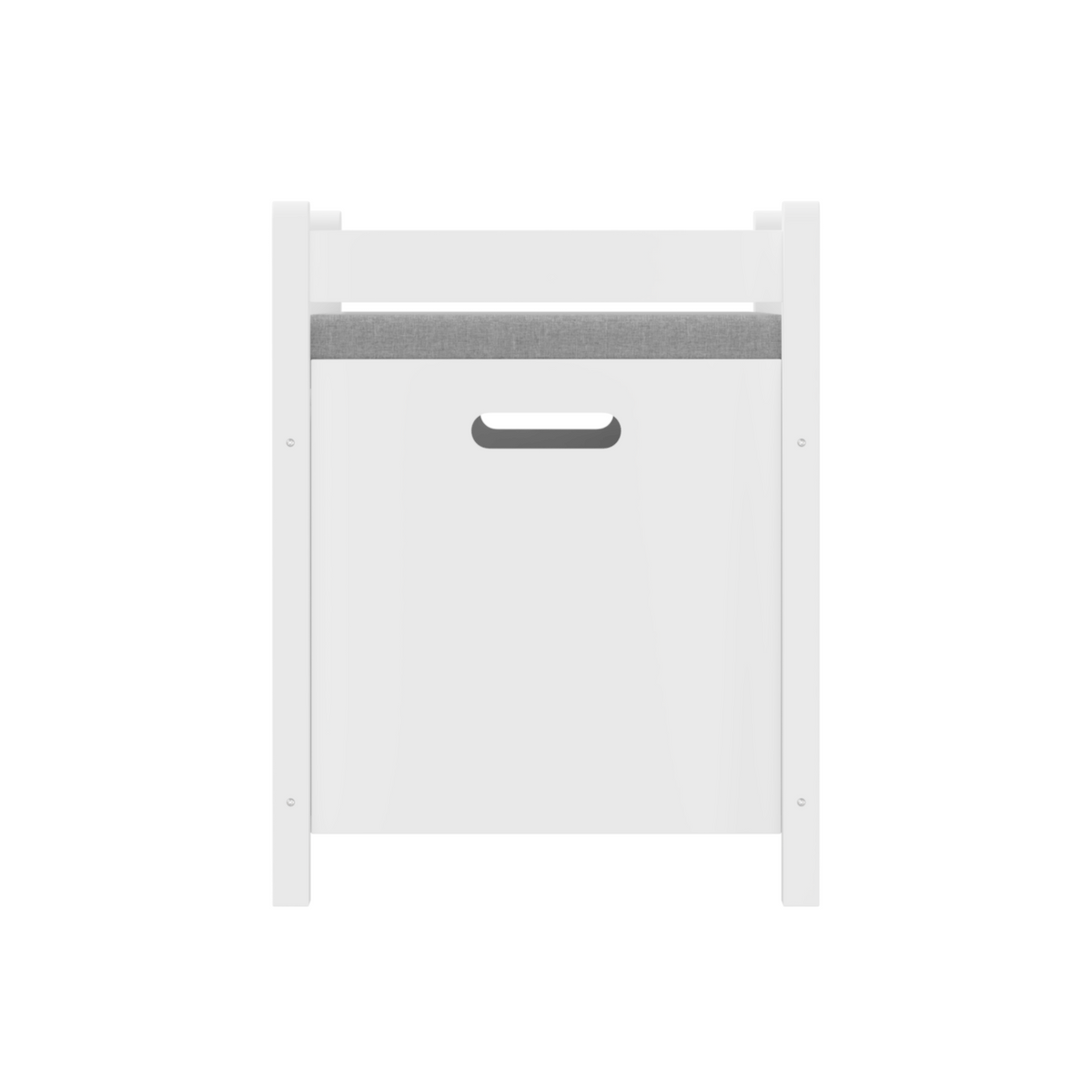 Kids Toy Box Chest, White Rubber Wood Toy Box for Boys Girls, Large Storage Cabinet with Cushion Seat Bench/Flip-Top Lid/Safety Hinge, Toy Storage Organizer Trunk for Nursery, Playroom W808P166755-djyc