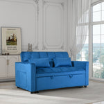 Convertible Sofa Bed,3-in-1 Pull Out Couch Bed with Reclining Backrest and Pillows,Sofa Bed Chair Full Convertible Sleeper Loveseat forLiving Room, Home or Office(Blue) W2941P243744-djyc
