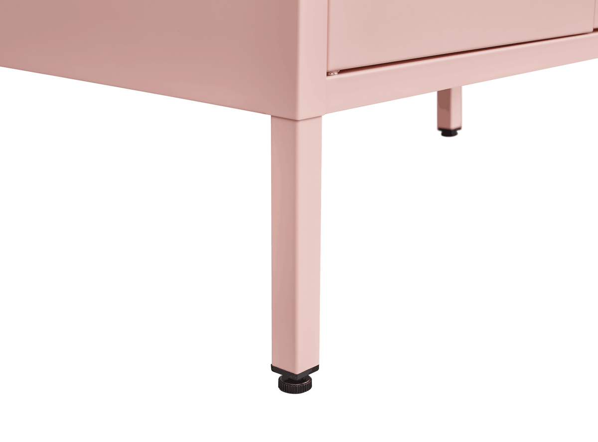 Pink Steel Double Door Cabinet with Handles, With Removable Dividers and Adjustable Height. Suitable for Living Room, Office, Bedroom, Study and Other Places. W328P195208-djyc