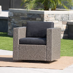 PUERTA MP1 Swivel Patio Chair with Cushions (Single, Mix Black / Dark Grey) N757P252761G-djyc