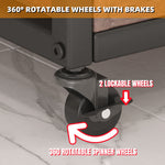 3 Tier Industrial Rolling Serving Cart with Lockable Wheels, Wine Rack Cart with Glass Holder for Indoor and Outdoor, Beverage Trolley cart with 2 Removable Tray, W2557P195401-djyc