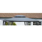 13x10 Ft Patio Double Roof Gazebo Replacement Canopy Top Fabric, Gray W41941992-djyc