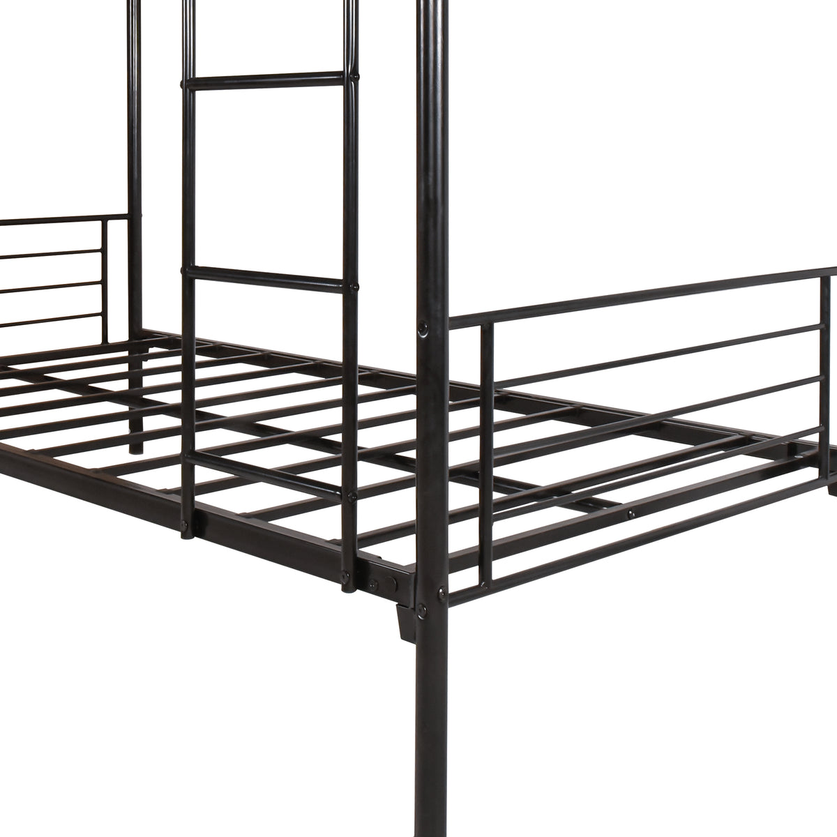 Twin over Twin Bunk Bed, Metal Frame with Ladder W84034154-djyc