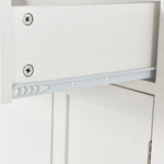 Kitchen Island Cart with Solid Wood Top and Locking Wheels,54.3 Inch Width,4 Door Cabinet and Two Drawers,Spice Rack, Towel Rack (White) WF286911AAW-djyc