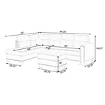 Sectional 3-Seaters Sofa , reversible recliner, Storage pad and wood grain cup holder, Non-slip leg, pu, black W487S00241-djyc