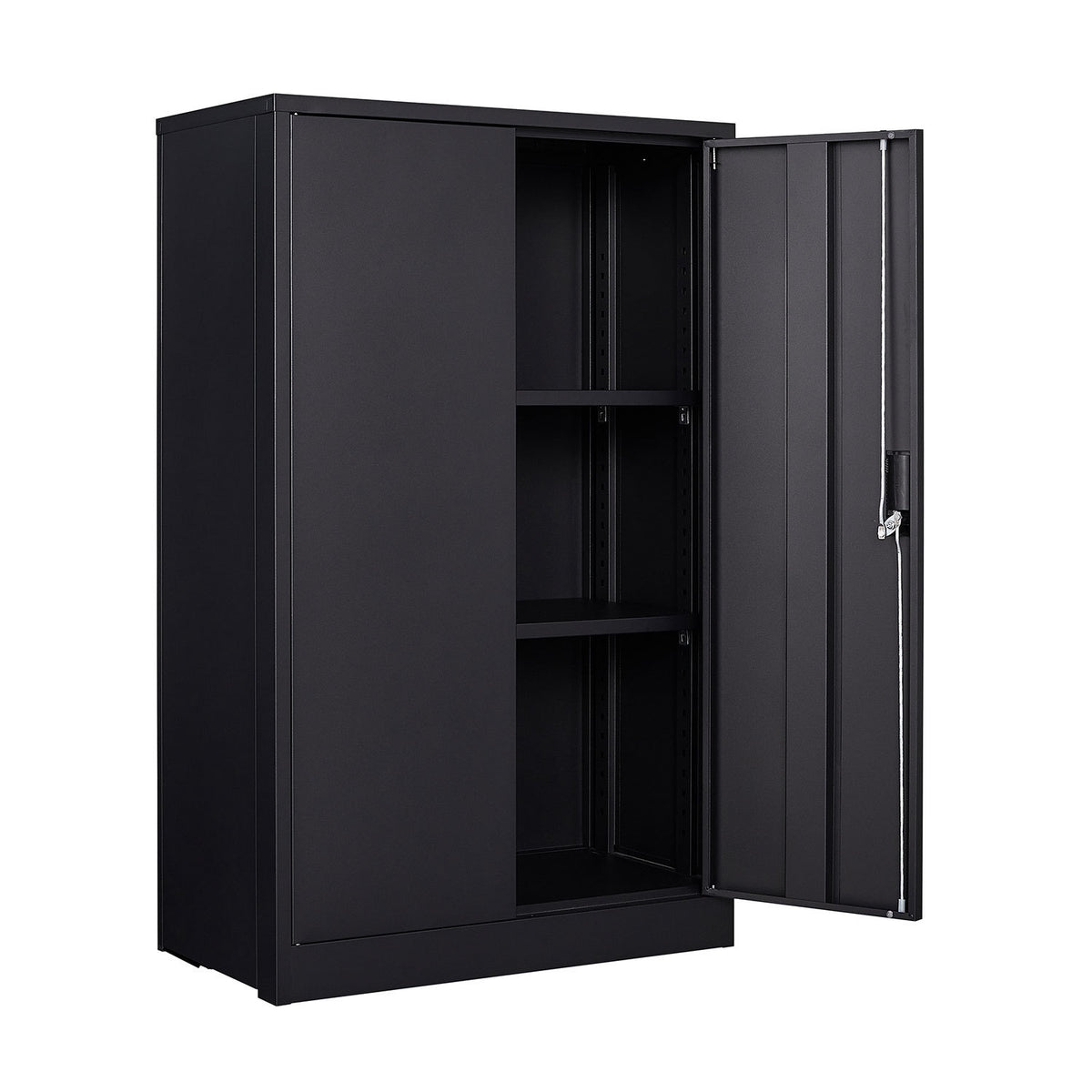 Metal Storage Cabinet with Locking Doors and Adjustable Shelf, Folding Filing Storage Cabinet , Folding Storage Locker Cabinet for Home Office,School,Garage, Black W124747827-djyc
