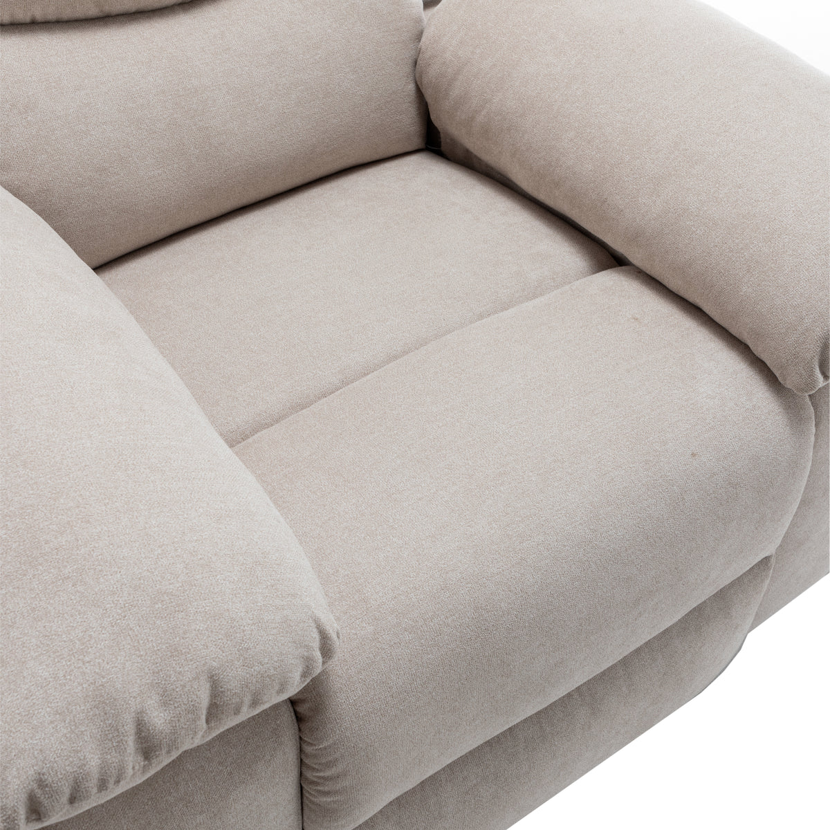 Power Recliner Chair with Adjustable Massage Function, Velvet Electric Power Chair for Elderly with One Side Pockets, Recliner Chair with Heating System for Living Room,Beige W1998120244-djyc