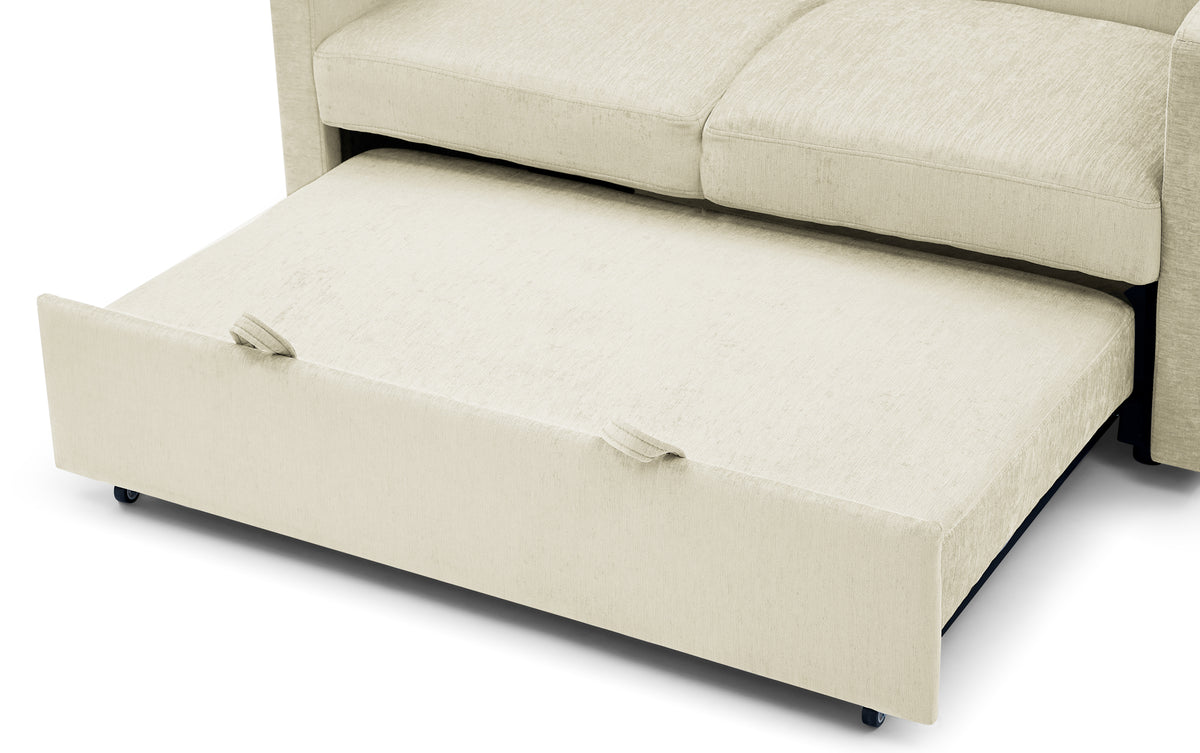Loveseats Sofa Bed with Pull-out Bed,Adjsutable Back and Two Arm Pocket,Beige (54.5"x33"x31.5") W48766863-djyc