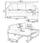 85 "multi-functional dark grey sofa. L-shaped sofa Cotton and linen sofa bed can be combined into one W1278S00008-djyc