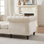 81-inch Chenille Face-to-face Chaise Lounge with Two Pillows,Nailhead trim,Button Tufted Design and Rolled Arms for Lounge, Living room and Office W834S00315-djyc