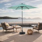 9FT Outdoor Patio Umbrella Outdoor Table Umbrella with Push Button Tilt and Crank, Market Umbrella 6 Sturdy Ribs , Deck, Backyard, Pool (Base Not Included) - ( Light green ) W640P234566-djyc
