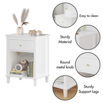 26.77''H Wooden Nightstand with One Drawer One Shelf for Kids, Adults, White W80859138-djyc