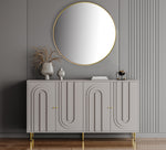 Modern Gray Lacquered 4 Door Wooden Cabinet Sideboard Buffet Server Cabinet Storage Cabinet, for Living Room, Entryway, Hallway, Office, Kitchen and Dining Room W1435133312-djyc