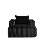 62.5-Inch Corduroy Sponge Sofa Lounge Chair,No Assembly Required,Fluffy Modern Sleeper Chair for Indoor Living Room Bedroom W834P206042-djyc