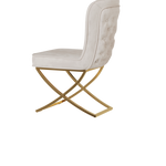 Dining Chair Set of 4, Beige velvet Backrest and golden Metal legs.For Modern Kitchen Dining Room Chair for Kitchen Living Modern decorative Leisure chairs.Office chairs y-2009 W1727S00010-djyc